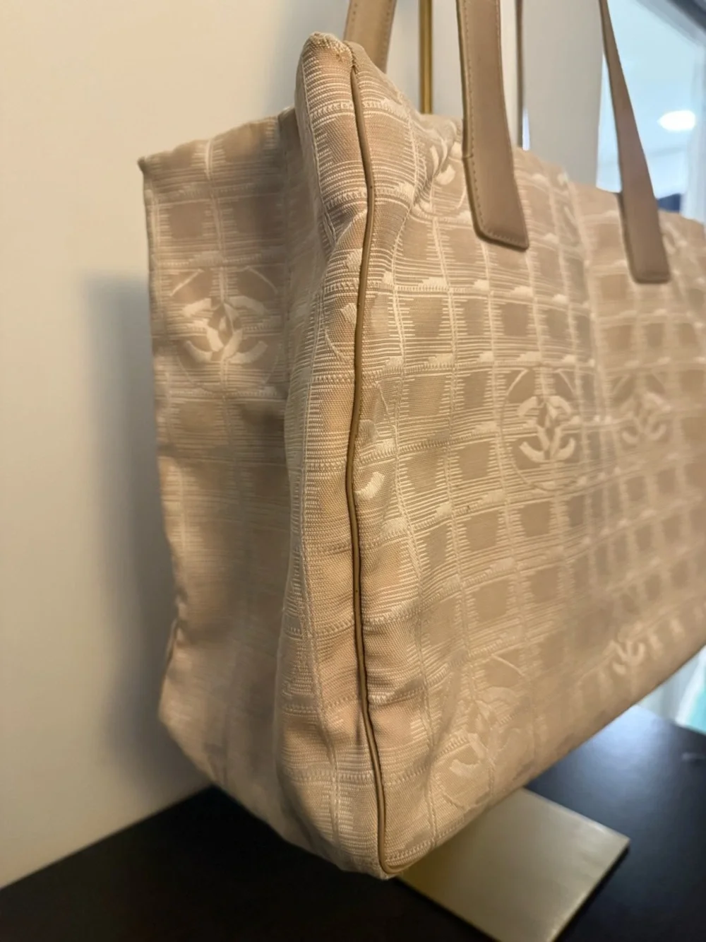 CHANEL Beige Jacquard Tote and Satchel Travel Line Set - Picture 7 of 12